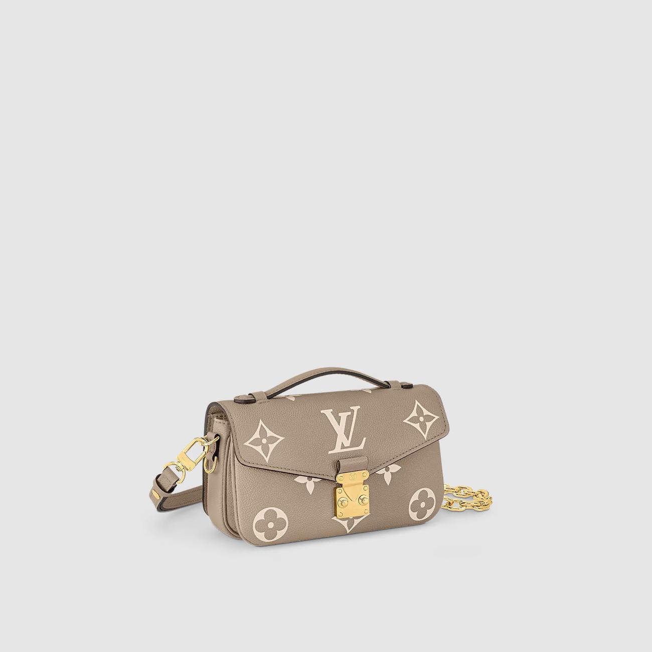 Túi Louis Vuitton Pochette Métis East Nữ West Monogram Empreinte Xám Kem